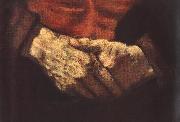 REMBRANDT Harmenszoon van Rijn Portrait of an Old Man in Red (detail) France oil painting reproduction